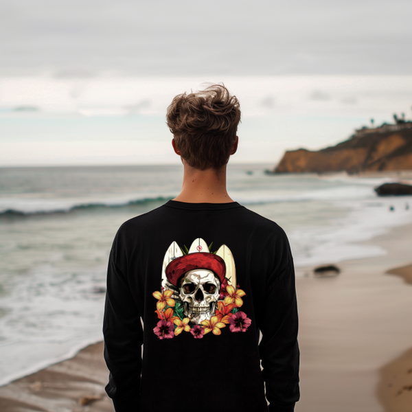 FP Apparel, Skull Surfer Unisex Long Sleeve T-Shirt