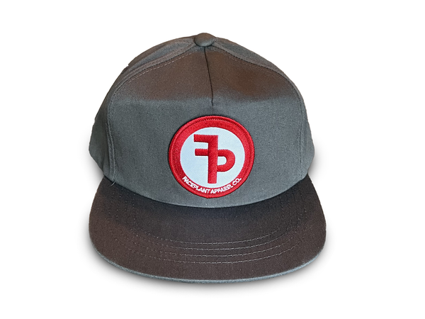 FP APPAREL, Red Circle Logo, Grey Floppy, Flat Brimmed Hat