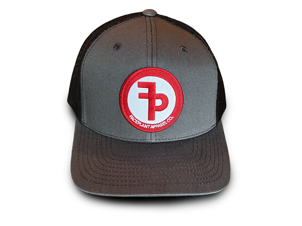 FP APPAREL, Red Circle Logo, Grey Trucker Hat