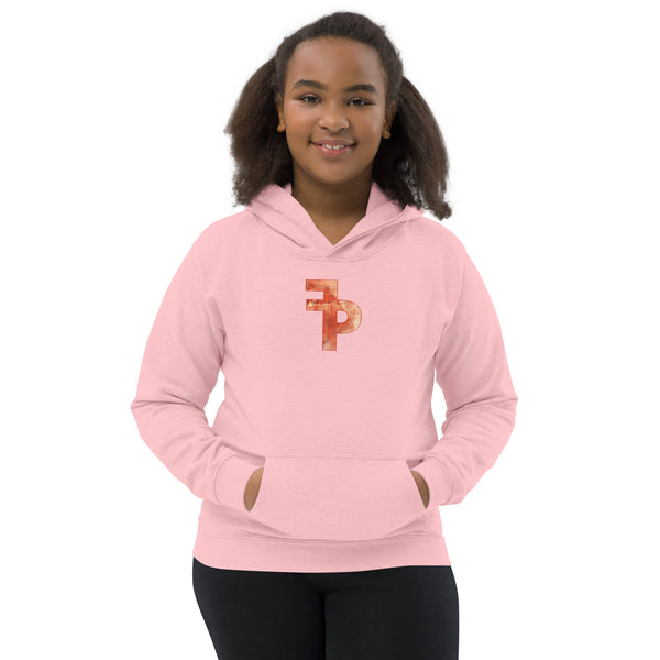 FP APPAREL, Kids Unisex Distressed Orange Logo, Hoodie