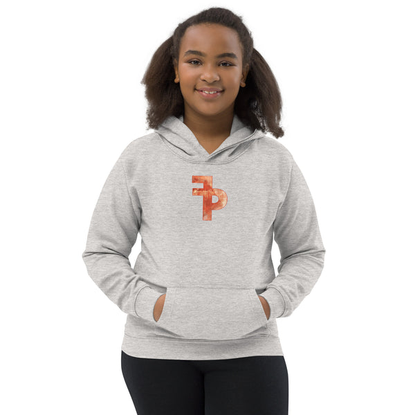 FP APPAREL, Kids Unisex Distressed Orange Logo, Hoodie