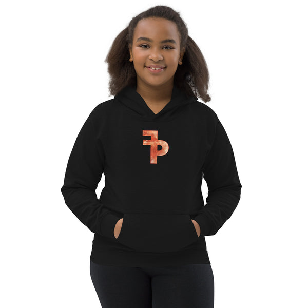 FP APPAREL, Kids Unisex Distressed Orange Logo, Hoodie