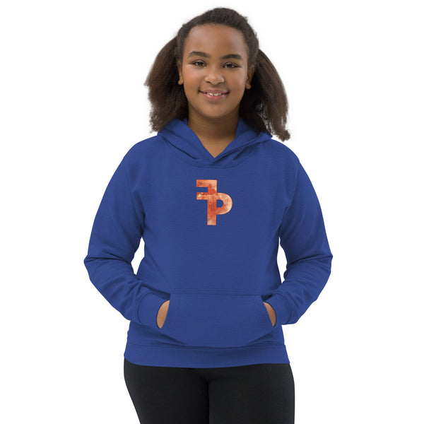 FP APPAREL, Kids Unisex Distressed Orange Logo, Hoodie