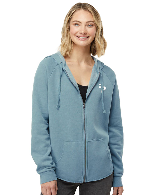 FP APPAREL, Womens Lightweight Sage, Zip Hoodie