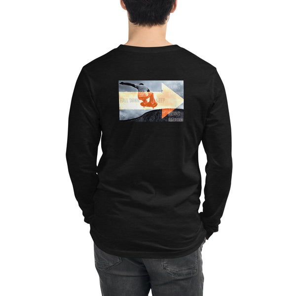 FP APPAREL, Men's Distressed Orange Logo, Long Sleeve T-Shirt