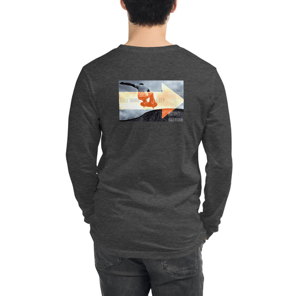 FP APPAREL, Men's Distressed Orange Logo, Long Sleeve T-Shirt