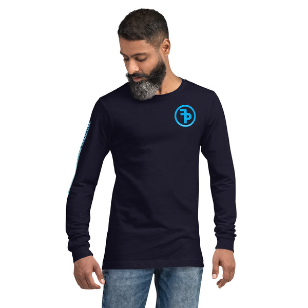 FP APPAREL, Men's Blue Circle Logo, Long Sleeve T-Shirt