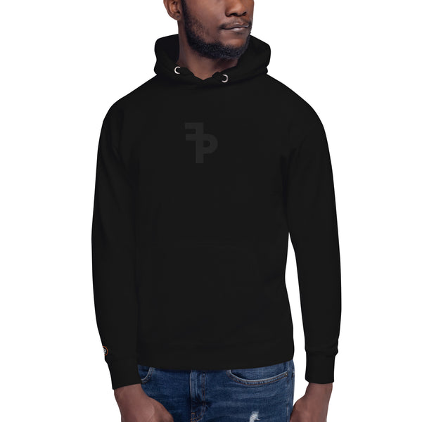 FP APPAREL Men's Black on Black Fat Logo Hoodie