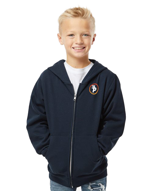 FP APPAREL, Youth Midweight Navy Zip Hoodie